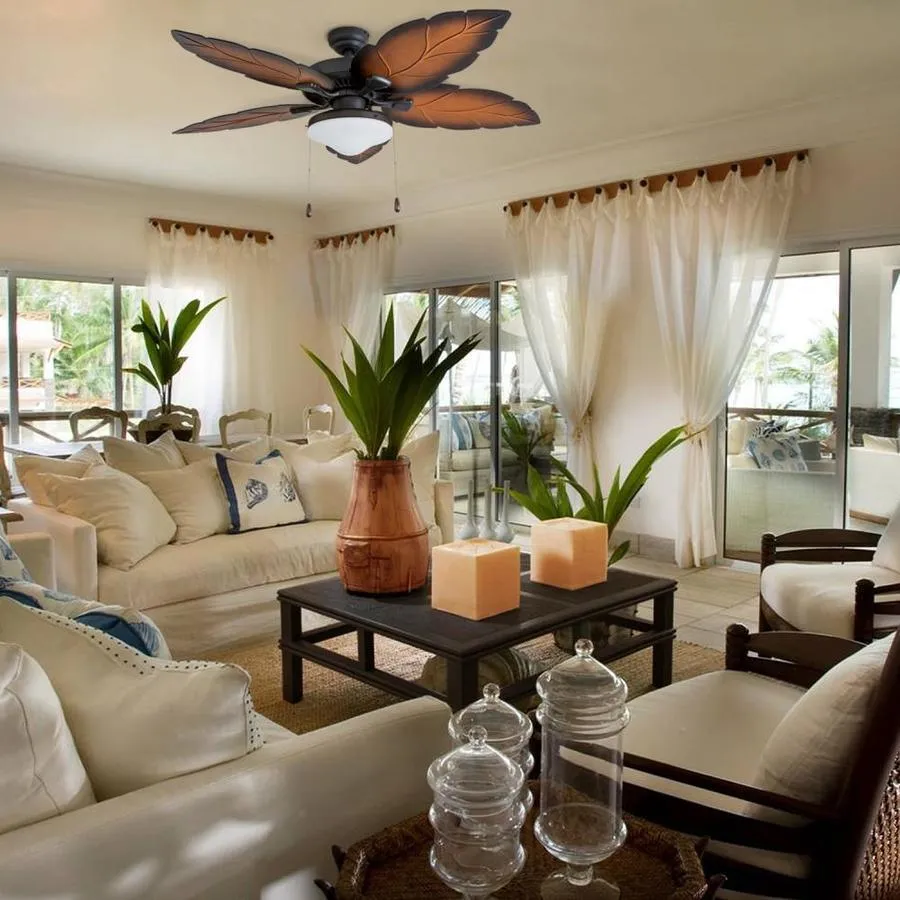 Palm Coast St. Josephine 52-in Tropical Bronze Fluorescent Indoor/Outdoor Ceiling Fan with Remote (5-Blade), photo 5 of 8