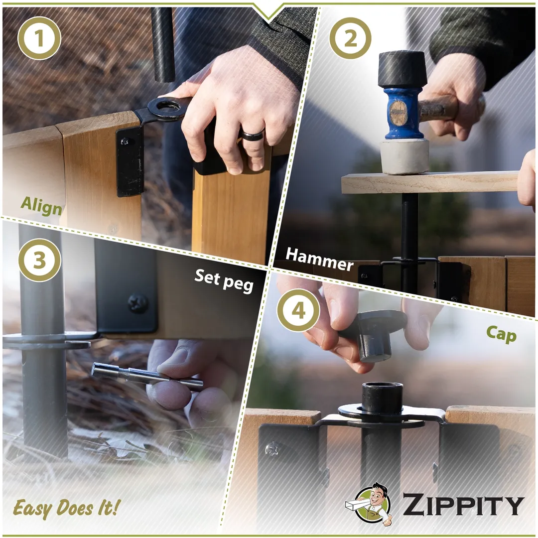 Zippity Outdoor Products 2.7-ft x 4-ft Pressure Treated Cedar Flat-top Garden No Dig Fence Panel, photo 7 of 9