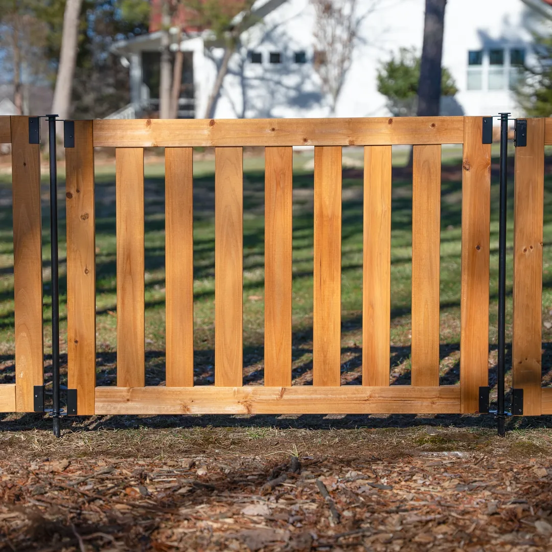 Zippity Outdoor Products 2.7-ft x 4-ft Pressure Treated Cedar Flat-top Garden No Dig Fence Panel, photo 2 of 9