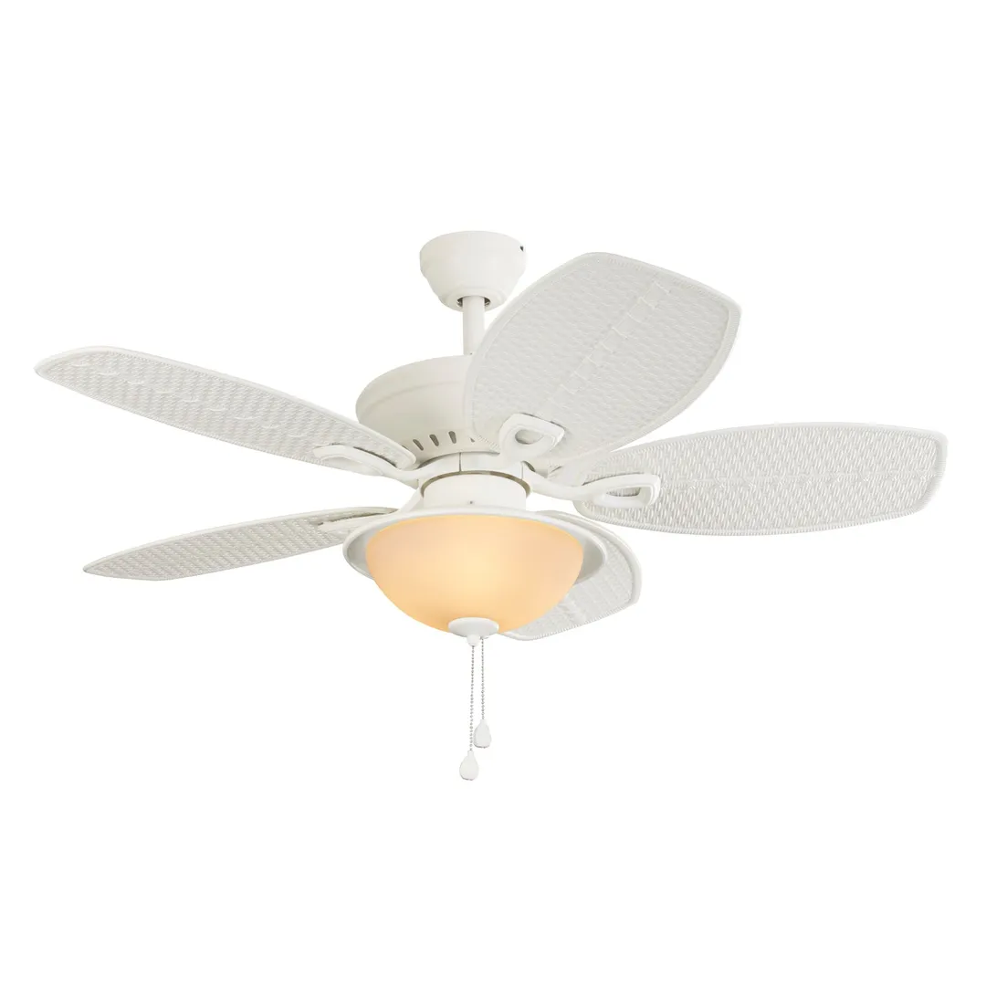 Harbor Breeze Cedar Shoals 44-in White Downrod or Close Mount Indoor/Outdoor Ceiling Fan with Light Kit, photo 2 of 8