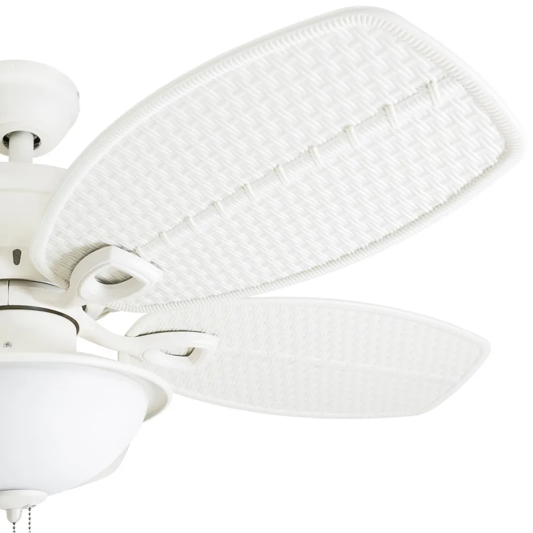 Harbor Breeze Cedar Shoals 44-in White Downrod or Close Mount Indoor/Outdoor Ceiling Fan with Light Kit, photo 5 of 8