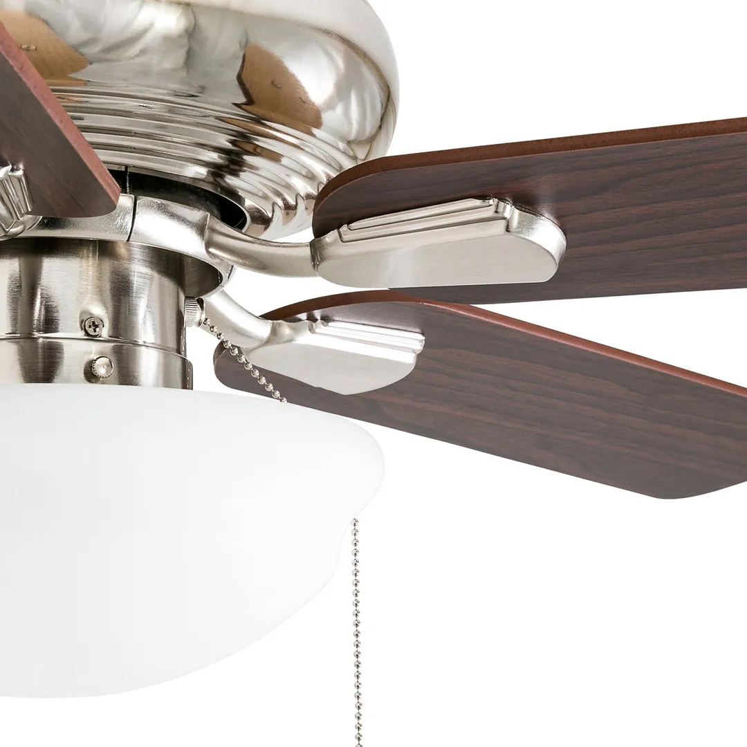 Harbor Breeze Caratuk River 52-in Brushed Nickel LED Indoor Ceiling Fan with Light, Reversible Auburn/Blonde Blades (5-Blade), photo 13 of 14