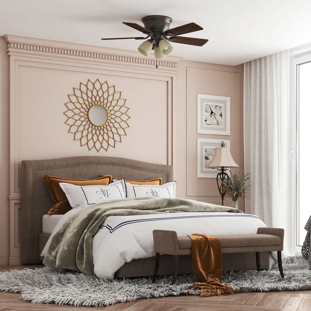 Harbor Breeze Centreville 42-in Oil-Rubbed Bronze LED Indoor Flush Mount Ceiling Fan with Light Kit (5-Blade), photo 13 of 13
