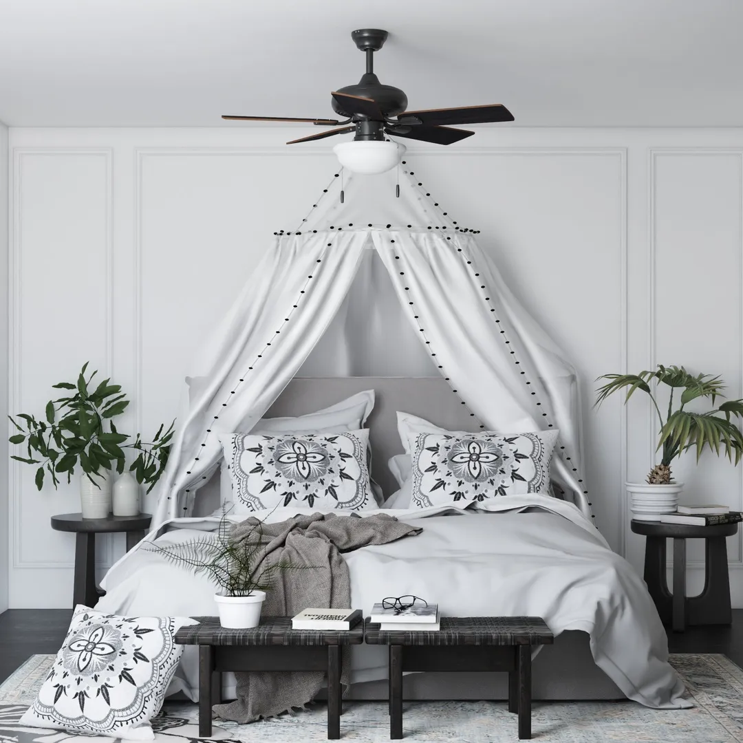 Harbor Breeze Caratuk River 42-in Oil Rubbed Bronze LED Indoor Ceiling Fan with Light (5-Blade), photo 15 of 17