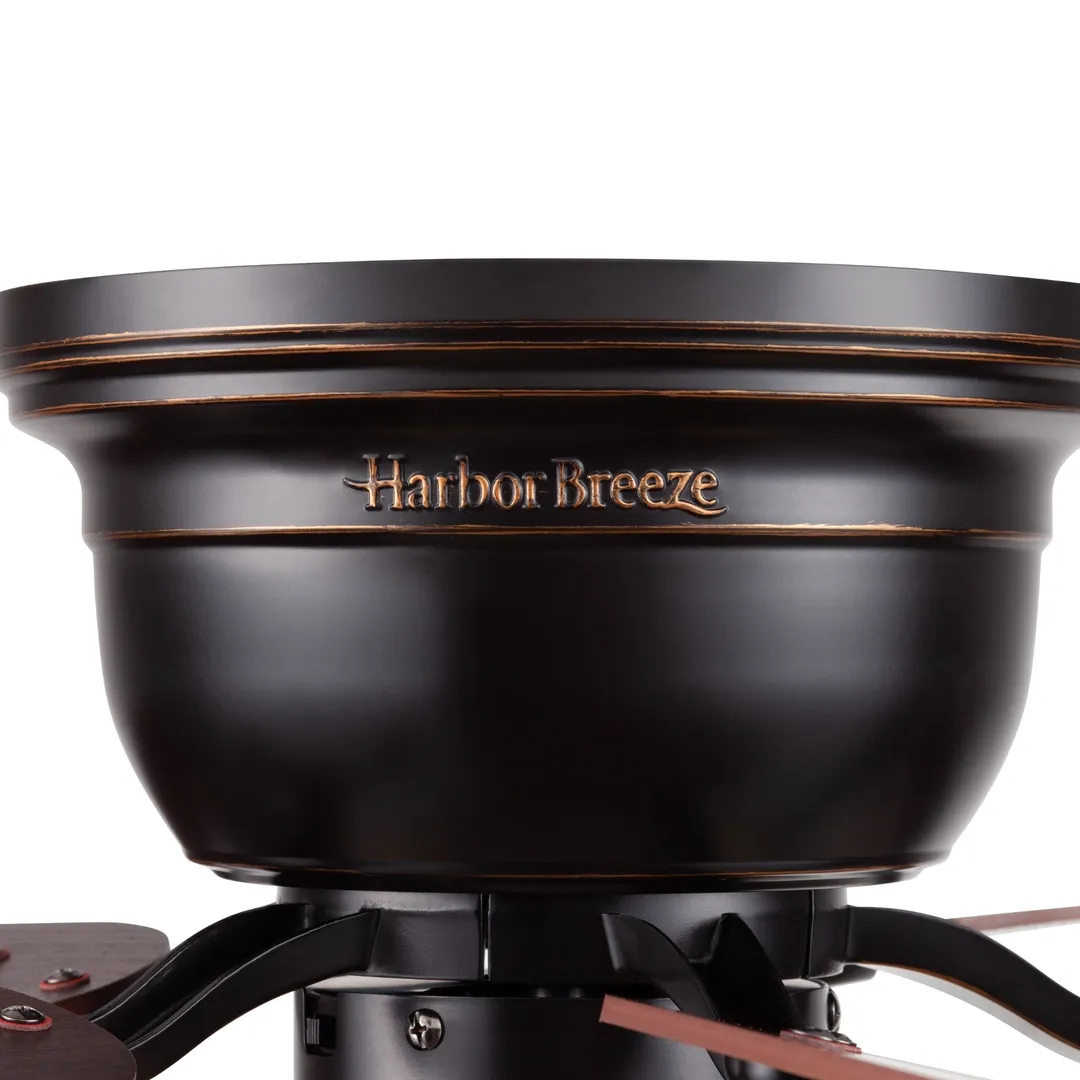 Harbor Breeze Centreville 42-in Oil-Rubbed Bronze LED Indoor Flush Mount Ceiling Fan with Light Kit (5-Blade), photo 11 of 13