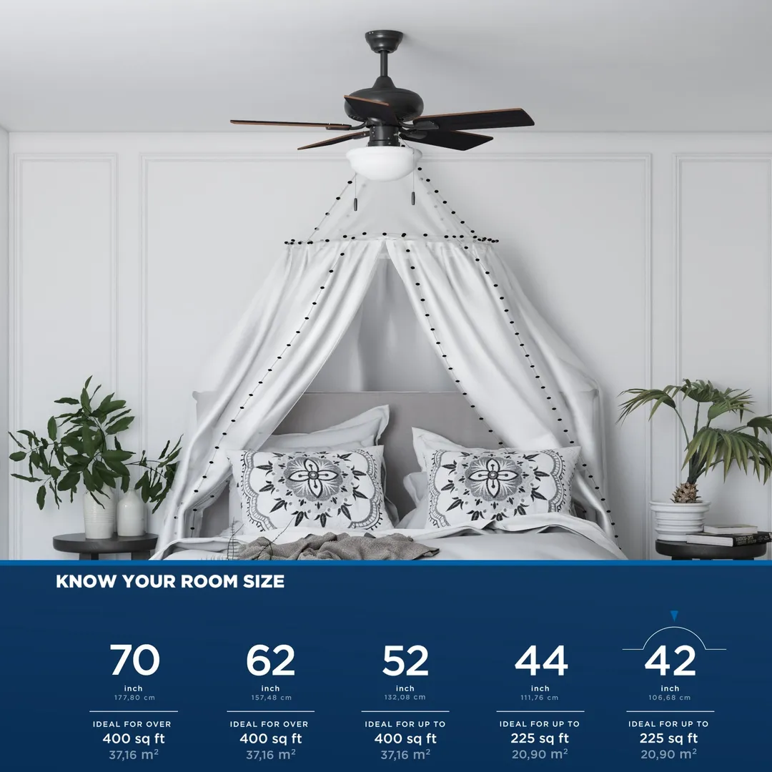 Harbor Breeze Caratuk River 42-in Oil Rubbed Bronze LED Indoor Ceiling Fan with Light (5-Blade), photo 16 of 17