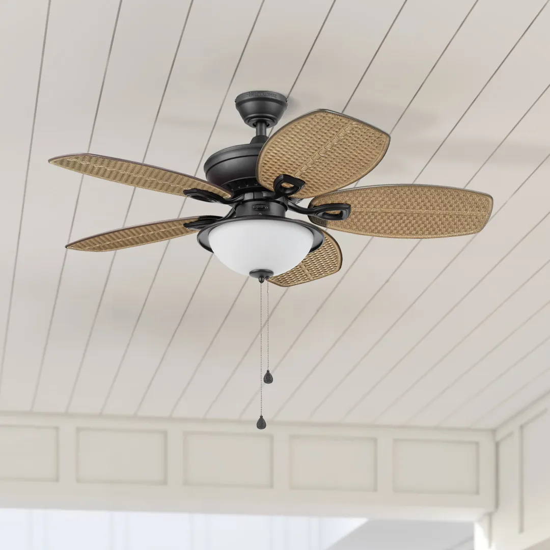 Harbor Breeze Cedar Shoals 44-in Oil Rubbed Bronze LED Indoor/Outdoor Ceiling Fan with Light, 5-Blade, photo 13 of 16