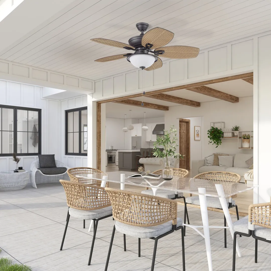 Harbor Breeze Cedar Shoals 44-in Oil Rubbed Bronze LED Indoor/Outdoor Ceiling Fan with Light, 5-Blade, photo 14 of 16