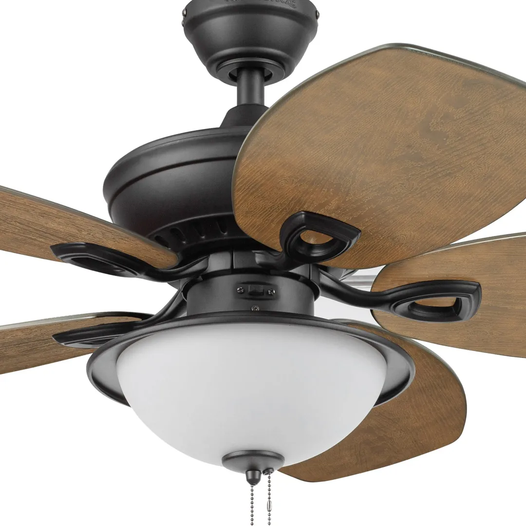 Harbor Breeze Cedar Shoals 44-in Oil Rubbed Bronze LED Indoor/Outdoor Ceiling Fan with Light, 5-Blade, photo 12 of 16