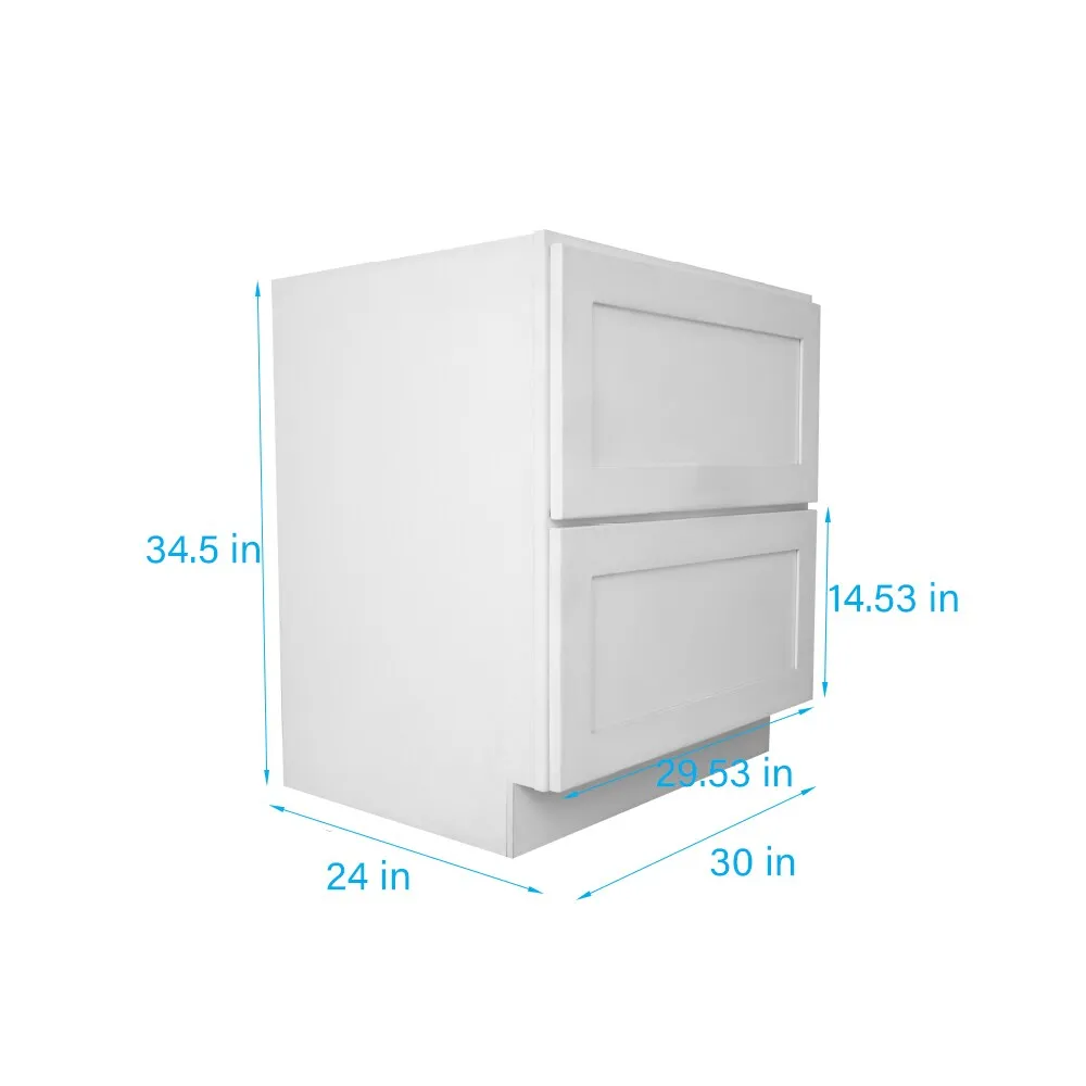 RELIABILT Fairplay 30-in W x 34.5-in H x 24-in D White 2-Drawers Base Ready To Assemble Plywood Cabinet (Recessed Panel Style), photo 3 of 20