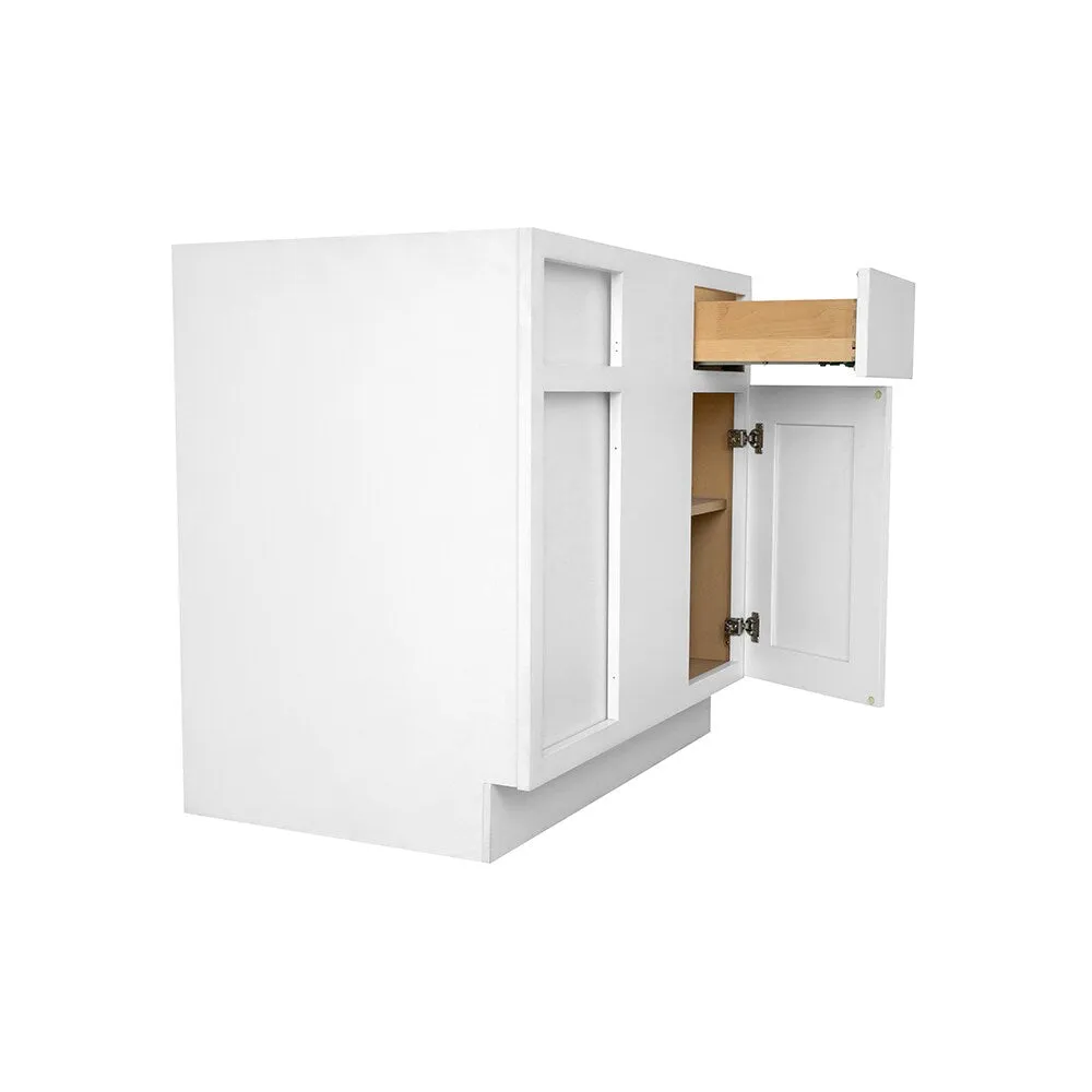 RELIABILT Fairplay 36-in W x 34.5-in H x 24-in D White Blind 1-Drawer Corner Base Ready To Assemble Plywood Cabinet (Recessed Panel Shaker Style), photo 4 of 20