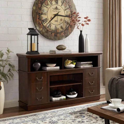TV-STAND Farmhouse/Rustic Espresso Tv Cabinet