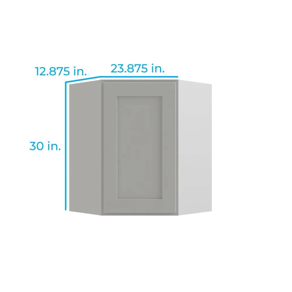 RELIABILT Parkstone 23.875-in W x 30-in H x 12-in D Grey Diagonal Corner Base Fully Assembled Plywood Cabinet (Shaker Style), photo 2 of 2
