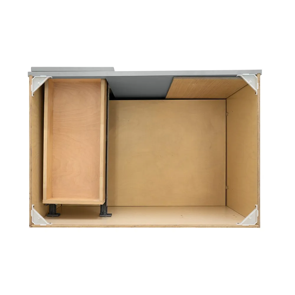 RELIABILT Overlake 36-in W x 34.5-in H x 24-in D Gray Blind 1-Drawer Corner Base Ready To Assemble Plywood Cabinet (Recessed Panel Shaker Style), photo 17 of 20