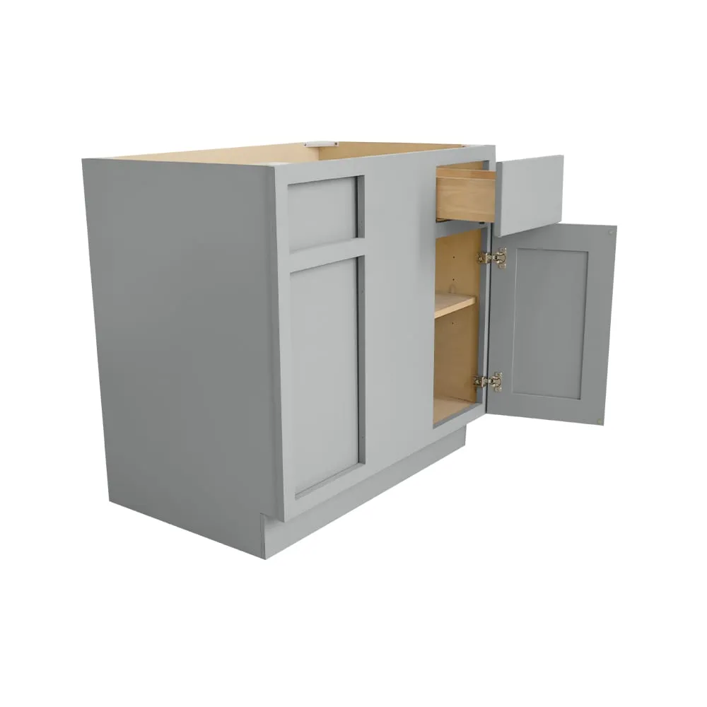 RELIABILT Overlake 36-in W x 34.5-in H x 24-in D Gray Blind 1-Drawer Corner Base Ready To Assemble Plywood Cabinet (Recessed Panel Shaker Style), photo 4 of 20