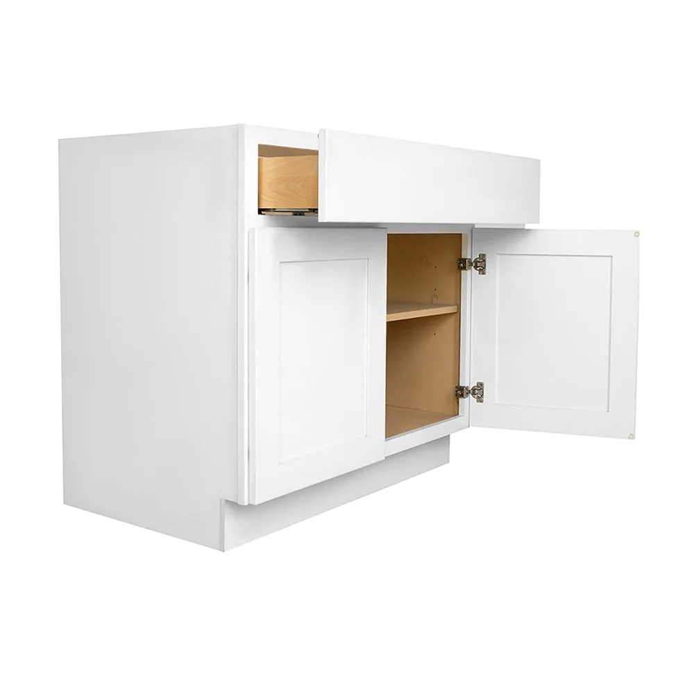 RELIABILT Fairplay 36-in W x 34.5-in H x 24-in D White 1-Drawer Base Ready To Assemble Plywood Cabinet (Recessed Panel Shaker Door Style), photo 4 of 20