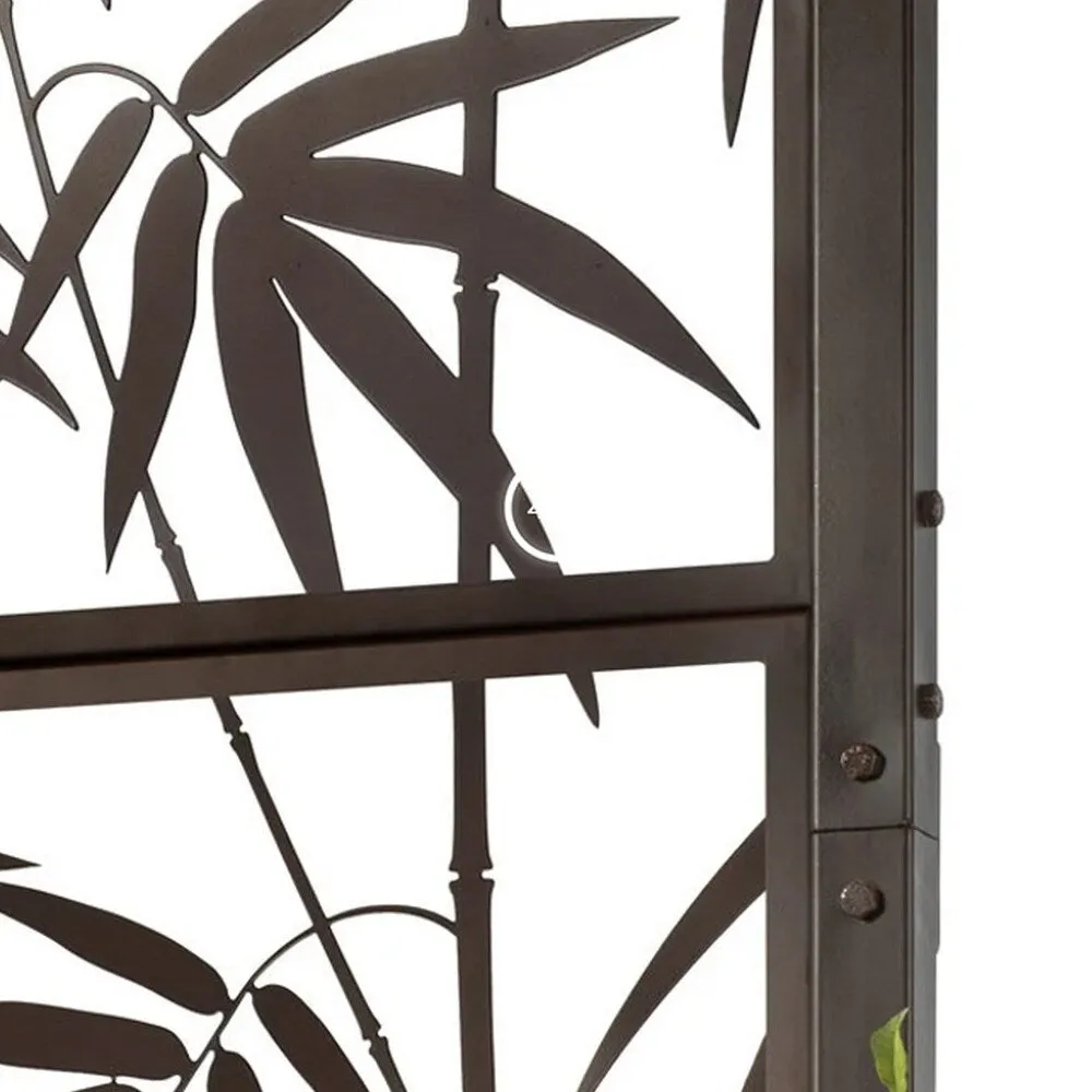 HIGHLANDERHOME 7-ft H x 3-ft W Brown Metal Galvanized Iron Decorative Metal Lattice-top Privacy Fence Panel, photo 7 of 8