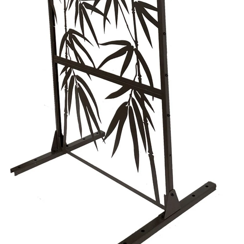 HIGHLANDERHOME 7-ft H x 3-ft W Brown Metal Galvanized Iron Decorative Metal Lattice-top Privacy Fence Panel, photo 2 of 8