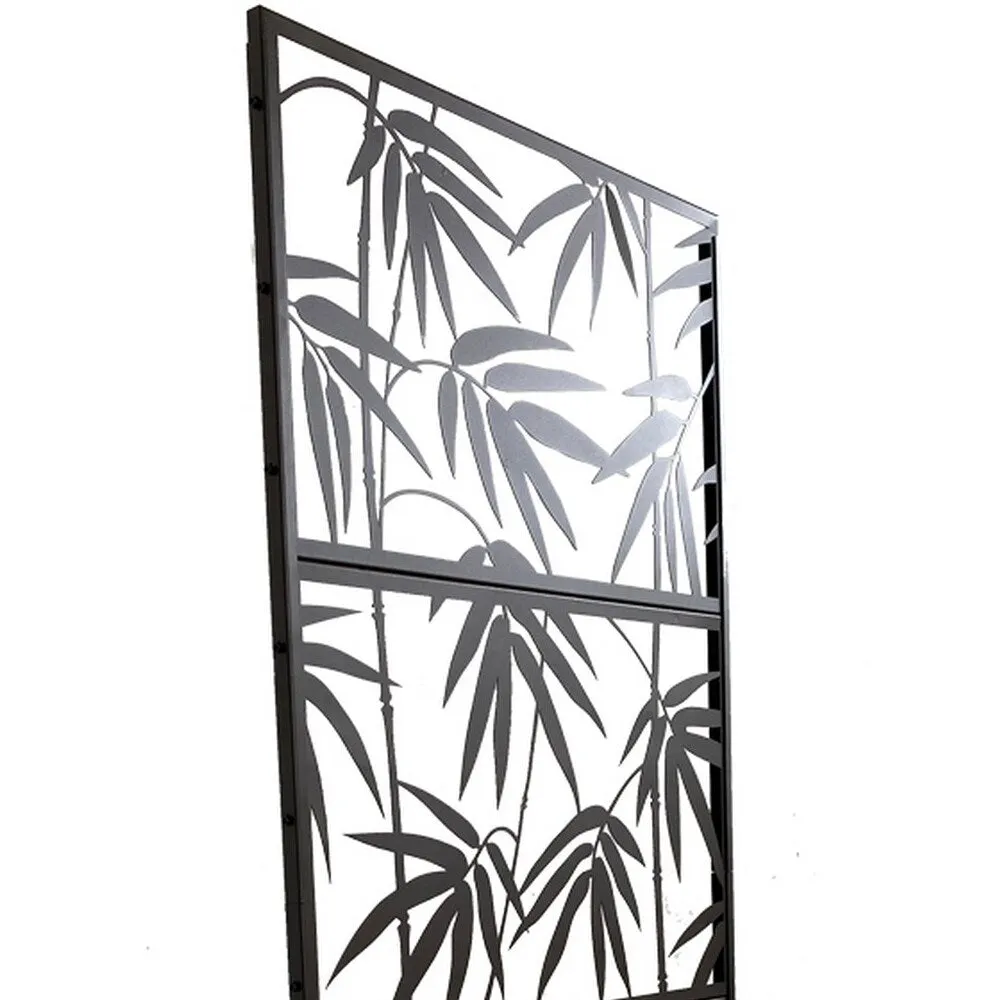 HIGHLANDERHOME 7-ft H x 3-ft W Brown Metal Galvanized Iron Decorative Metal Lattice-top Privacy Fence Panel, photo 5 of 8