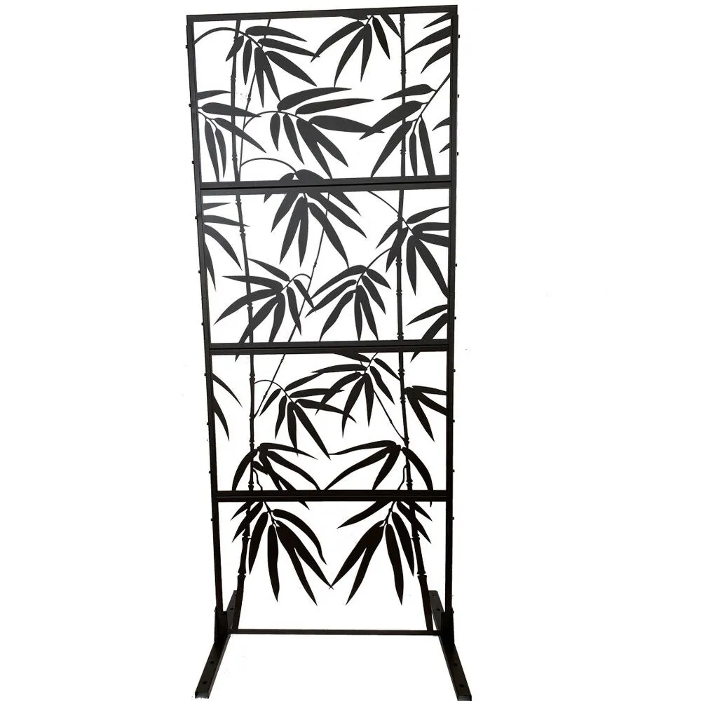 HIGHLANDERHOME 7-ft H x 3-ft W Brown Metal Galvanized Iron Decorative Metal Lattice-top Privacy Fence Panel, photo 4 of 8