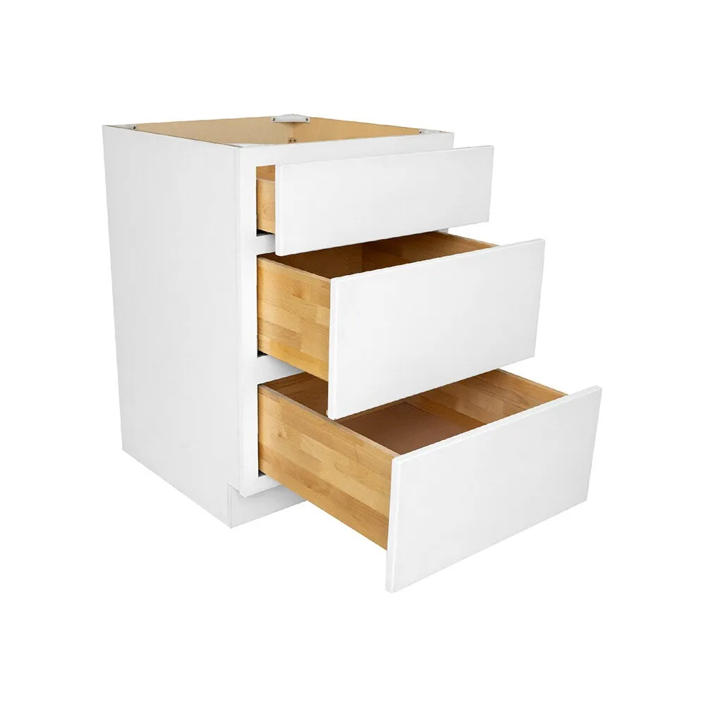 RELIABILT Fairplay 24-in W x 34.5-in H x 24-in D White 3-Drawers Base Ready To Assemble Plywood Cabinet (Flat Panel Style), photo 4 of 20
