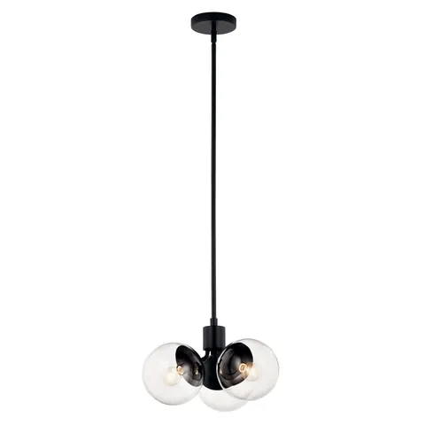 Silvarious 3-Light Black Chandelier