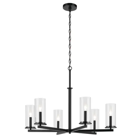 6-Light Black Modern Chandelier