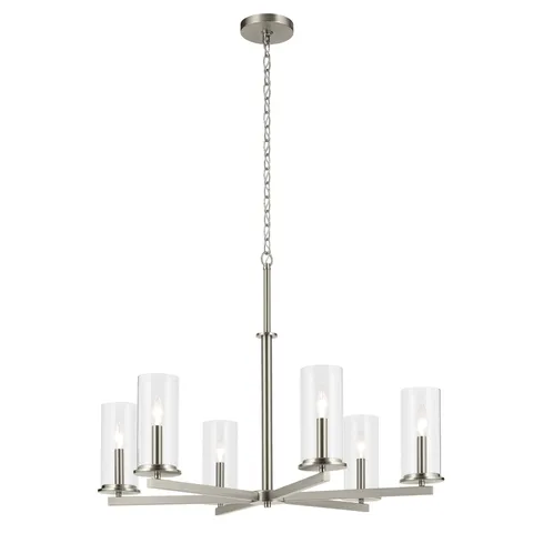 Crosby 6-Light Brushed Nickel Chandelier