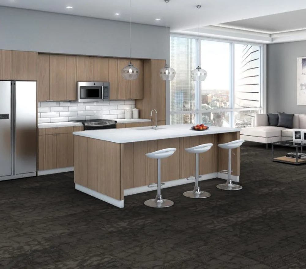 Shaw Emerse 24-in x 24-in Feathered Gray Commercial Adhesive Indoor Carpet Tile ( 80-sq ft ), photo 5 of 12