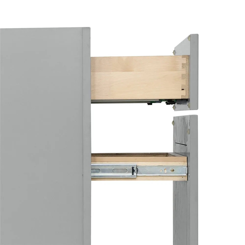 RELIABILT Overlake 18-in W x 34.5-in H x 24-in D Gray 1-Drawer Pull-out Wastebasket Base Ready To Assemble Plywood Cabinet (Recessed Panel Shaker Style), photo 18 of 20