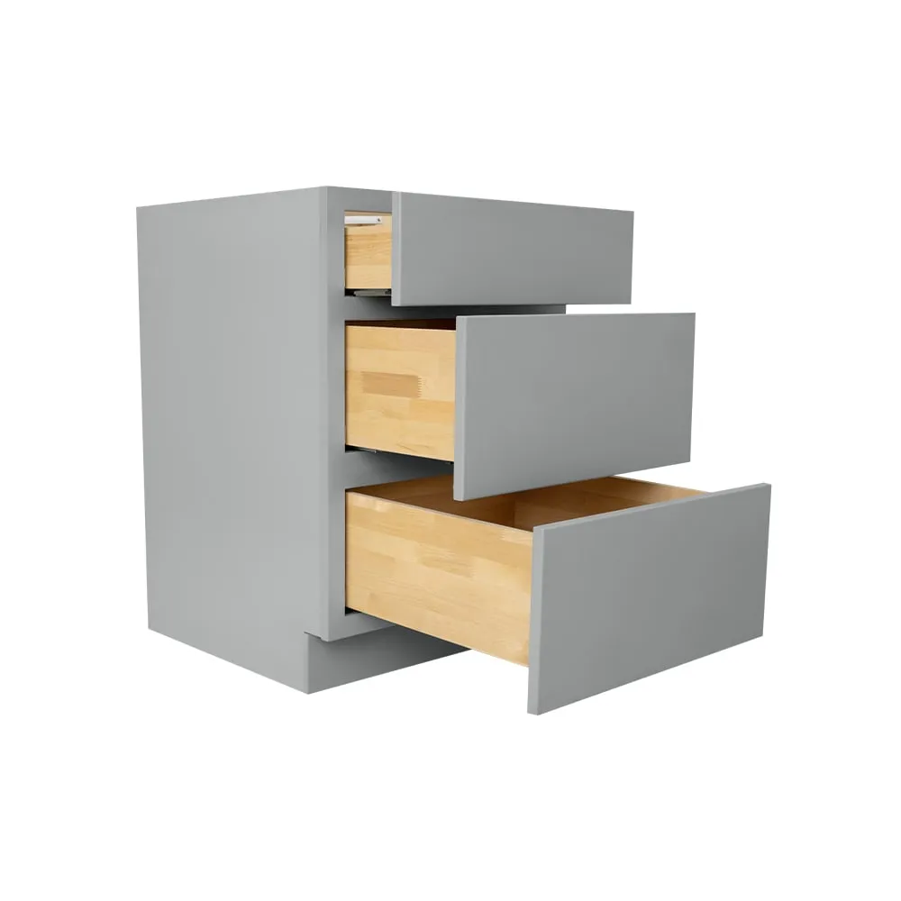 RELIABILT Overlake 18-in W x 34.5-in H x 24-in D Gray 3-Drawer Base Cabinet, Ready to Assemble, Plywood, Shaker Style, photo 4 of 7