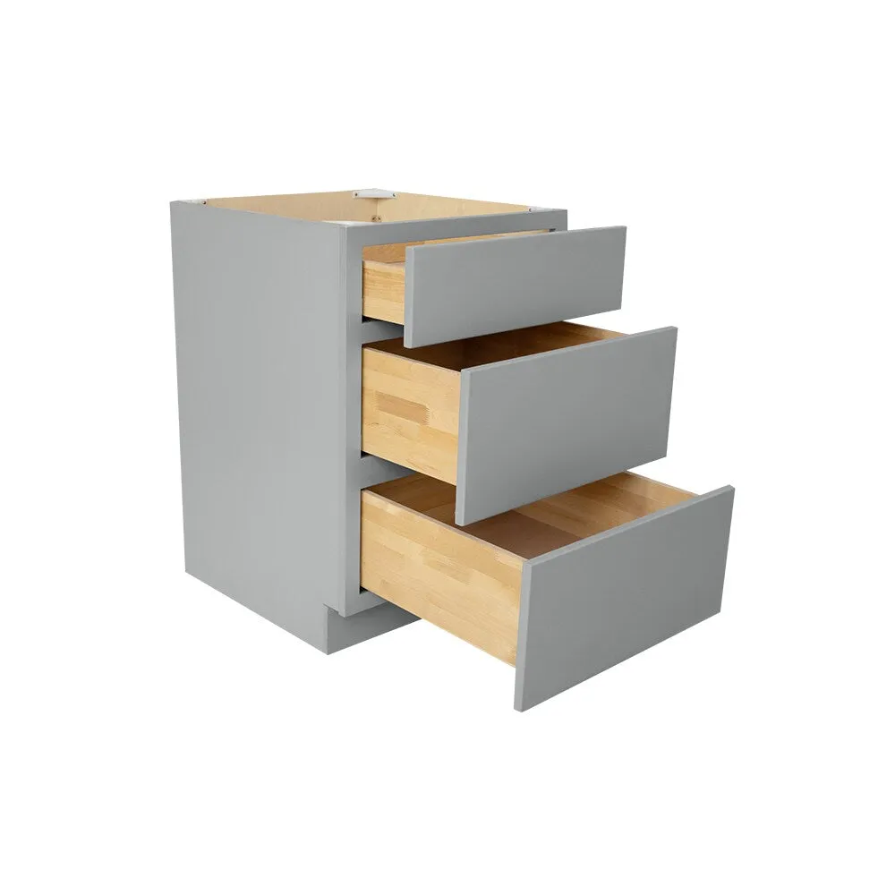 RELIABILT Overlake 24-in W x 34.5-in H x 24-in D Gray 3-Drawers Base Ready To Assemble Plywood Cabinet (Flat Panel Style), photo 4 of 20