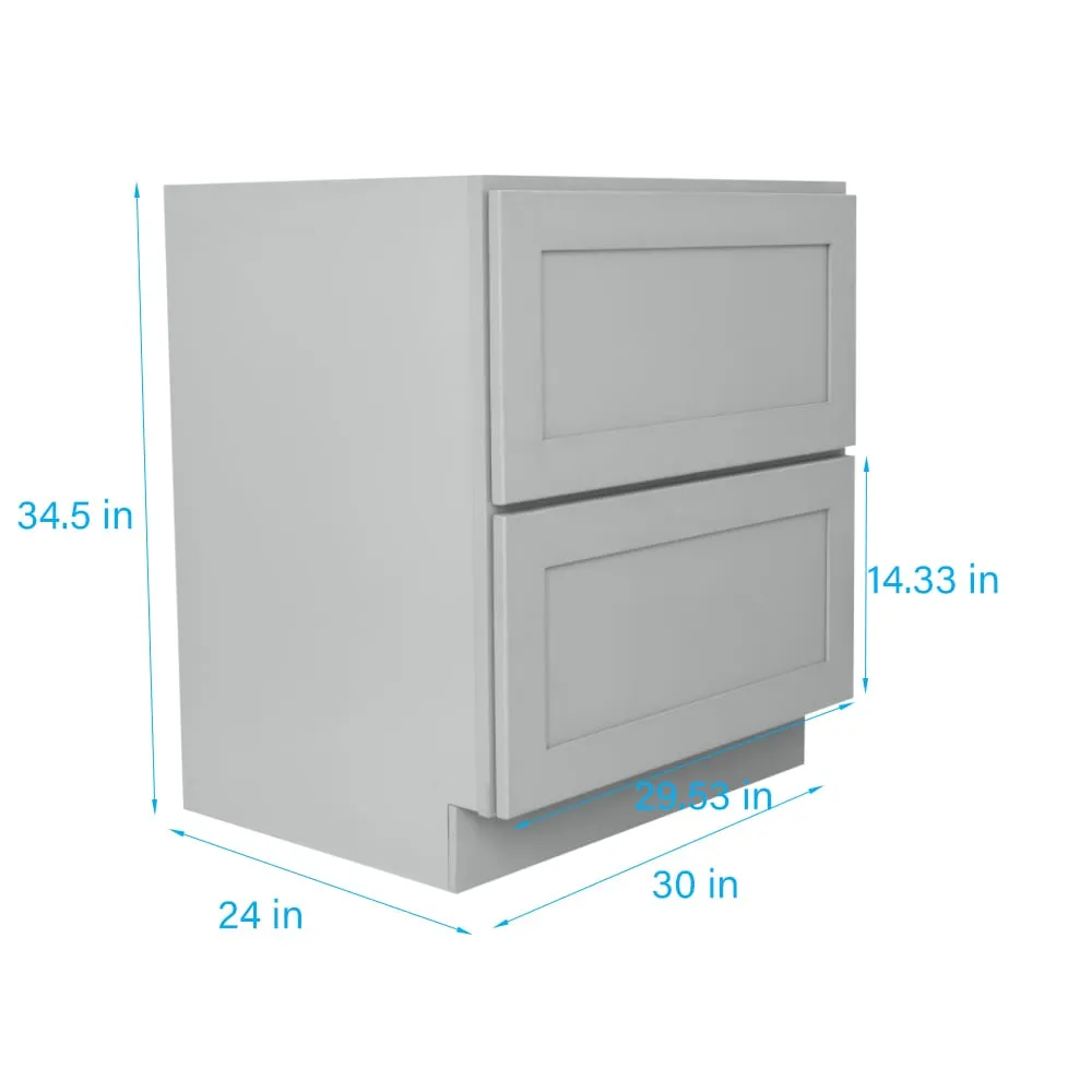 RELIABILT Overlake 30-in W x 34.5-in H x 24-in D Gray 2-Drawers Base Ready To Assemble Plywood Cabinet (Recessed Panel Style), photo 3 of 20