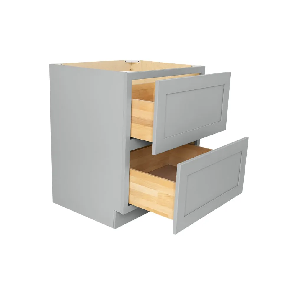 RELIABILT Overlake 30-in W x 34.5-in H x 24-in D Gray 2-Drawers Base Ready To Assemble Plywood Cabinet (Recessed Panel Style), photo 4 of 20