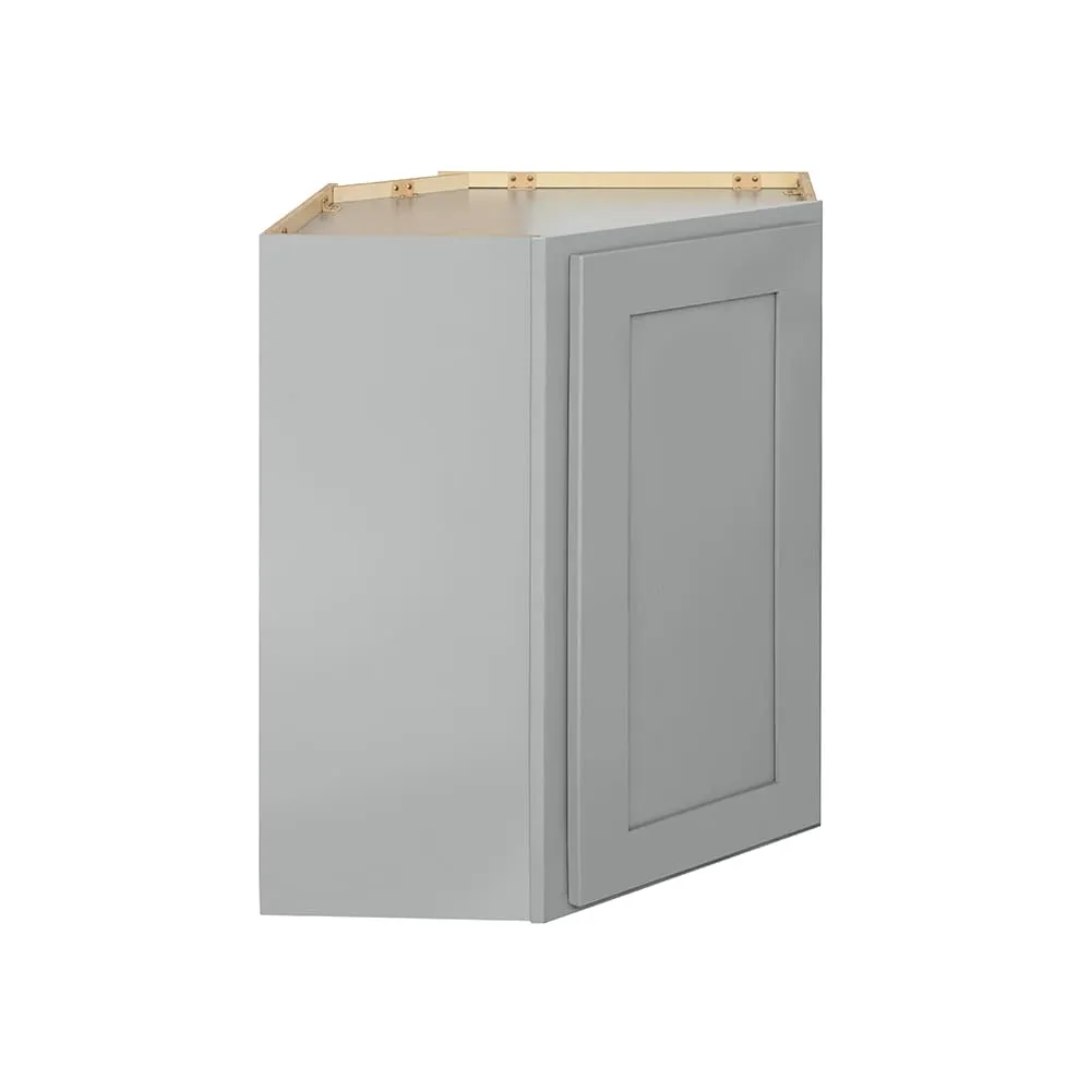 RELIABILT Overlake 24-in W x 30-in H x 24-in D Gray Diagonal Corner Wall Ready To Assemble Plywood Cabinet (Recessed Panel Shaker Style), photo 9 of 17