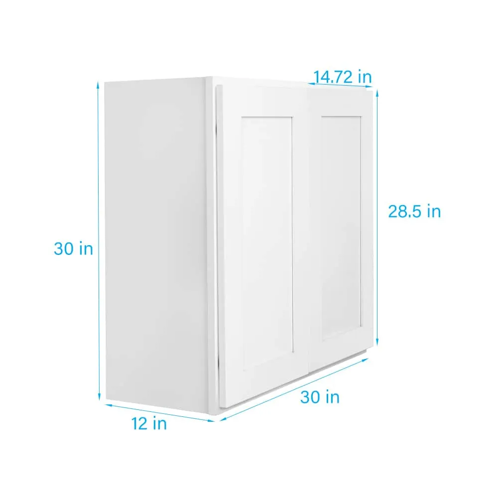 RELIABILT Fairplay 30-in x 30-in White Shaker Wall Cabinet, Ready to Assemble, Plywood Construction, photo 3 of 7