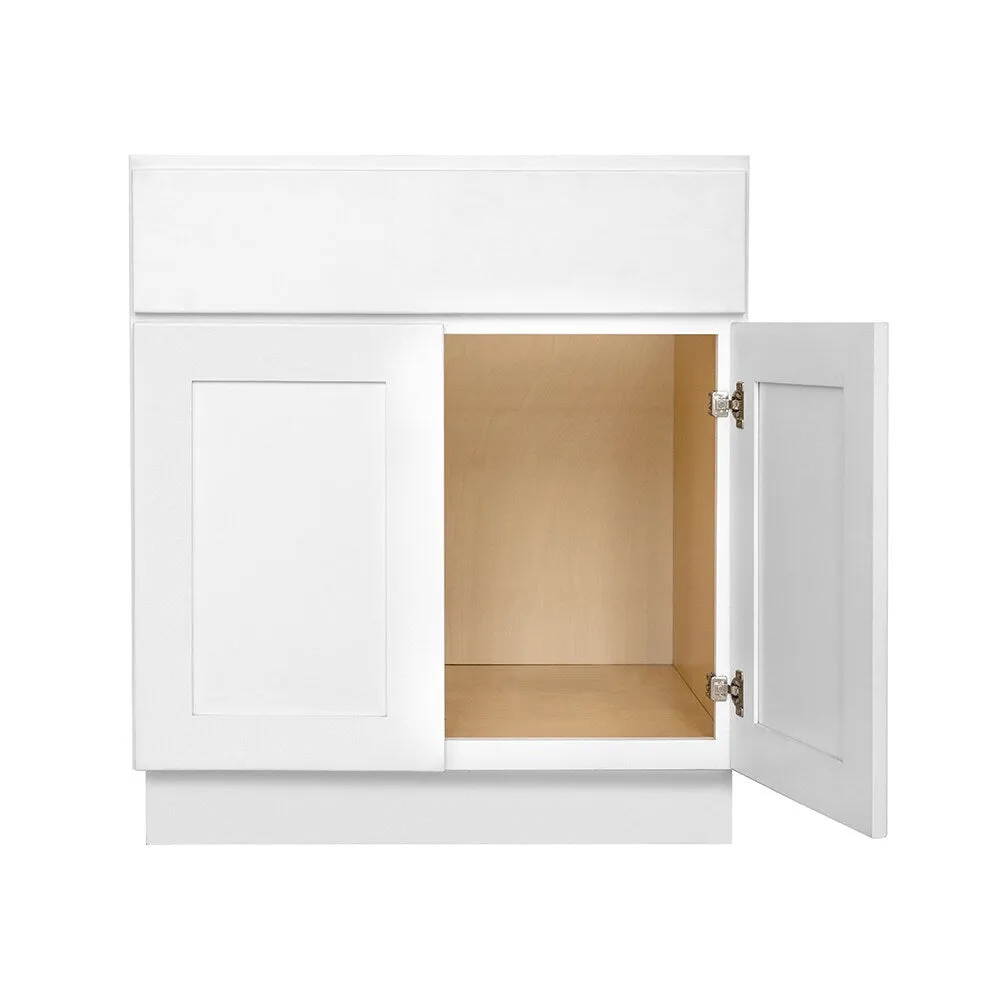 RELIABILT Fairplay 30-in W x 34.5-in H x 24-in D White Sink Base Ready To Assemble Plywood Cabinet (Recessed Panel Shaker Style), photo 4 of 16