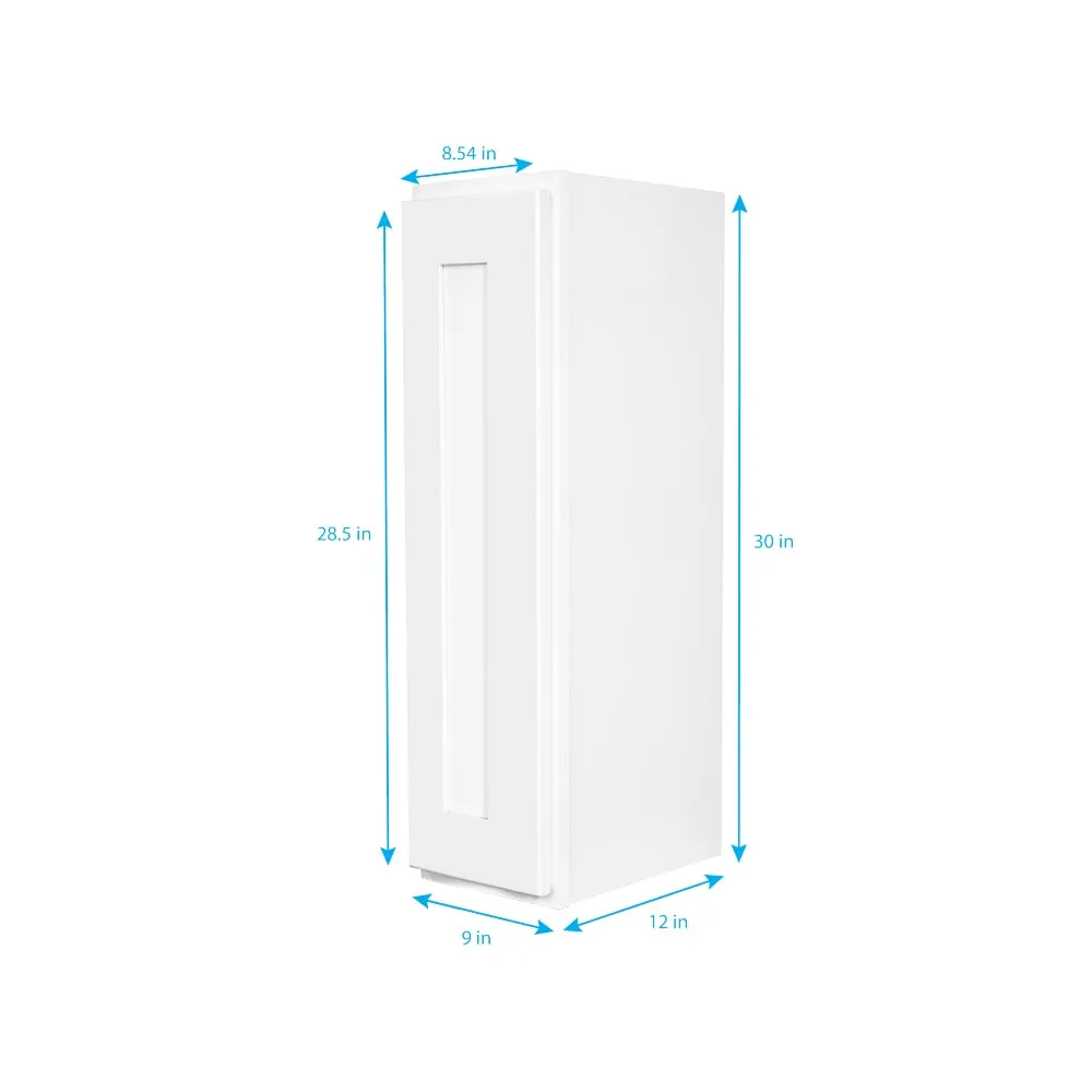 RELIABILT Fairplay 9-in W x 30-in H x 12-in D White Wall Ready To Assemble Plywood Cabinet (Recessed Panel Shaker Door Style), photo 3 of 17