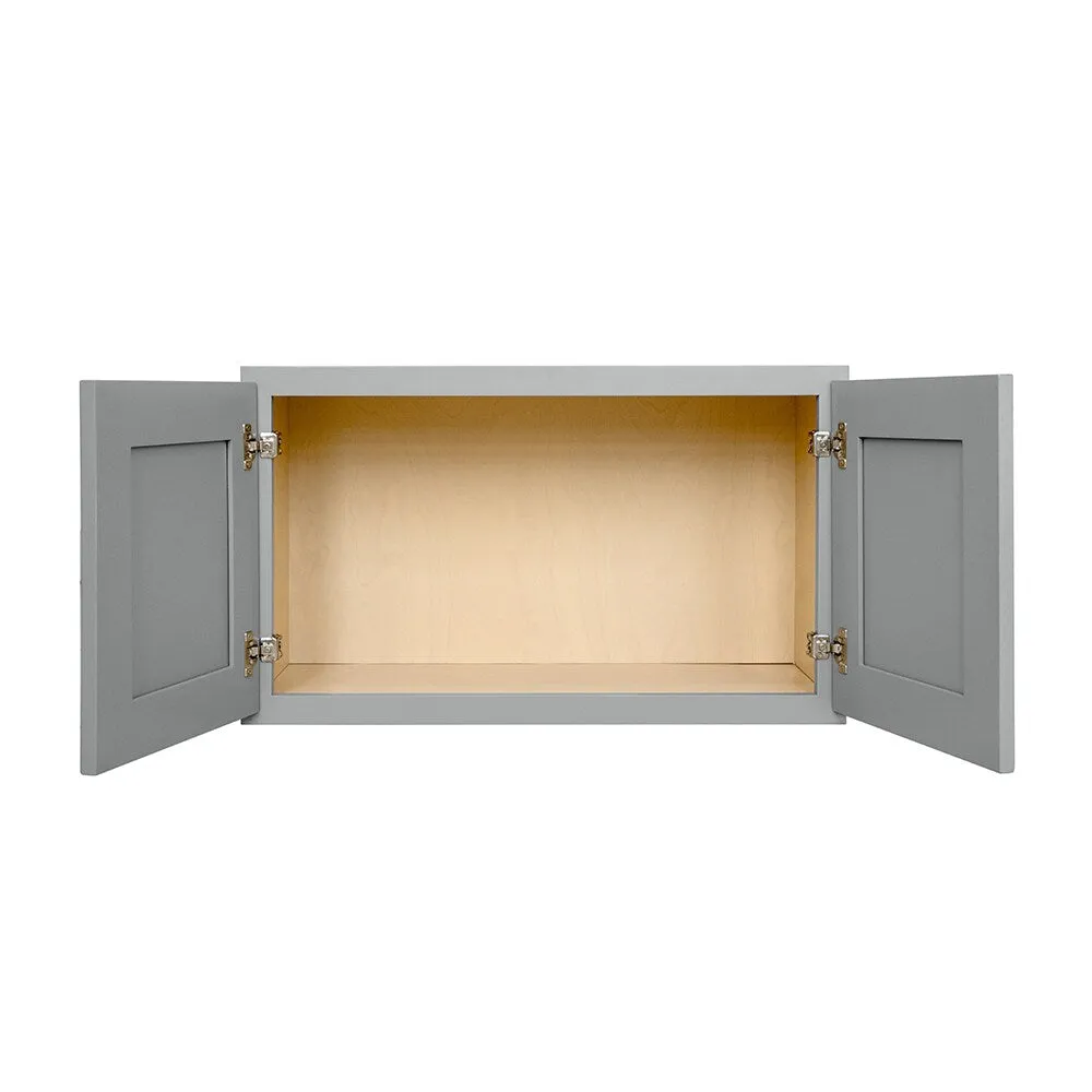 RELIABILT Overlake 30-in W x 15-in H x 12-in D Gray Wall Ready To Assemble Plywood Cabinet (Recessed Panel Shaker Door Style), photo 10 of 17