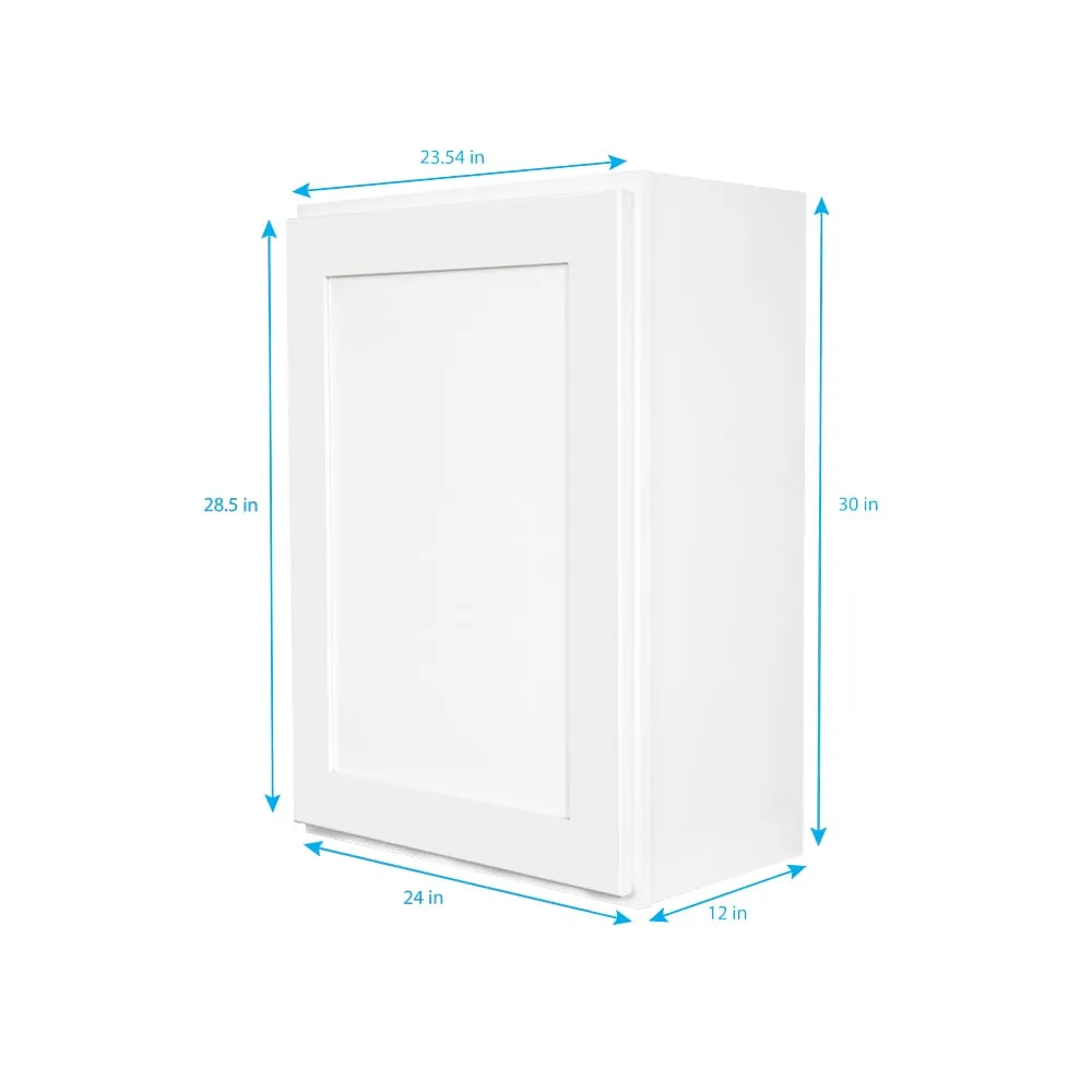 RELIABILT Fairplay 24-in W x 30-in H White Shaker Wall Cabinet, Ready to Assemble, Plywood Construction, photo 3 of 7