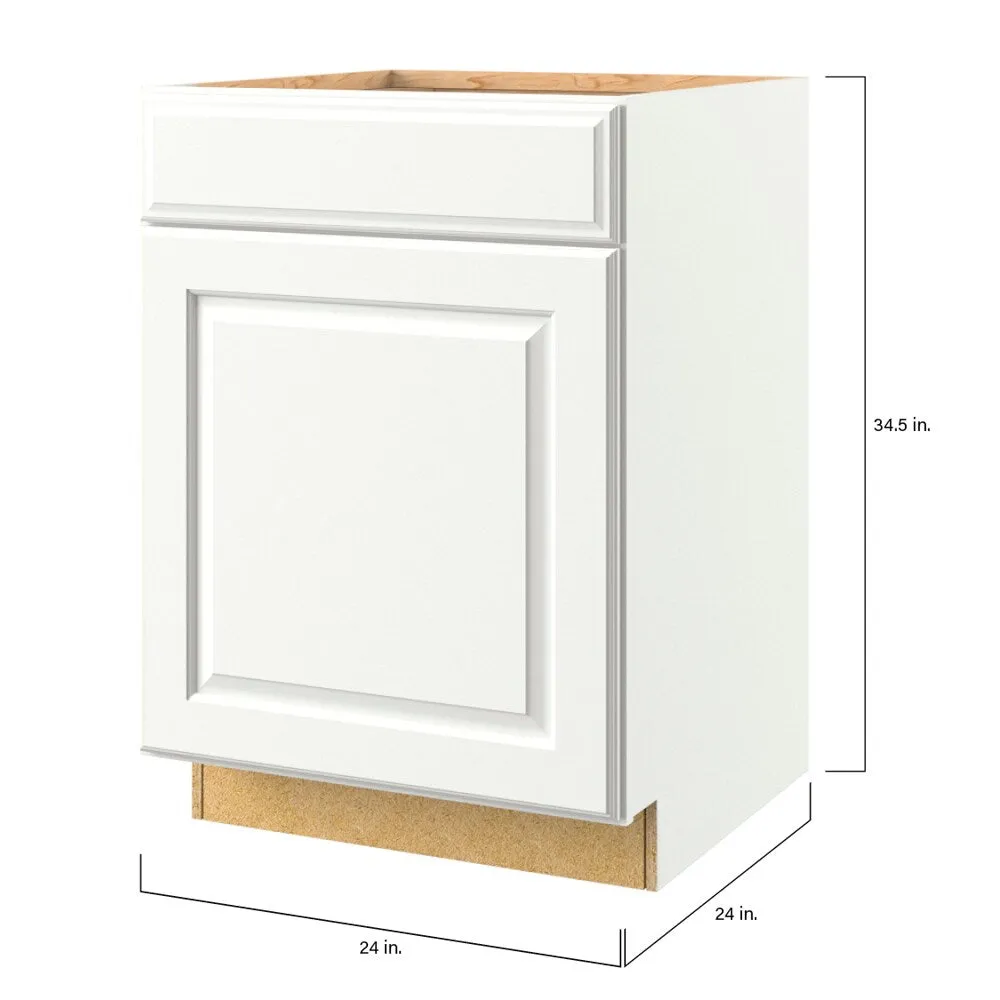 allen + roth Tilson 24-in W x 34.5-in H x 24-in D Linen 1-Drawer Base Fully Assembled Cabinet (Raised Panel Square Style), photo 9 of 14