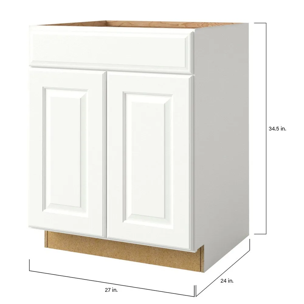 allen + roth Tilson 27-in W x 34.5-in H x 24-in D Linen 1-Drawer Base Fully Assembled Cabinet (Raised Panel Square Style), photo 9 of 14