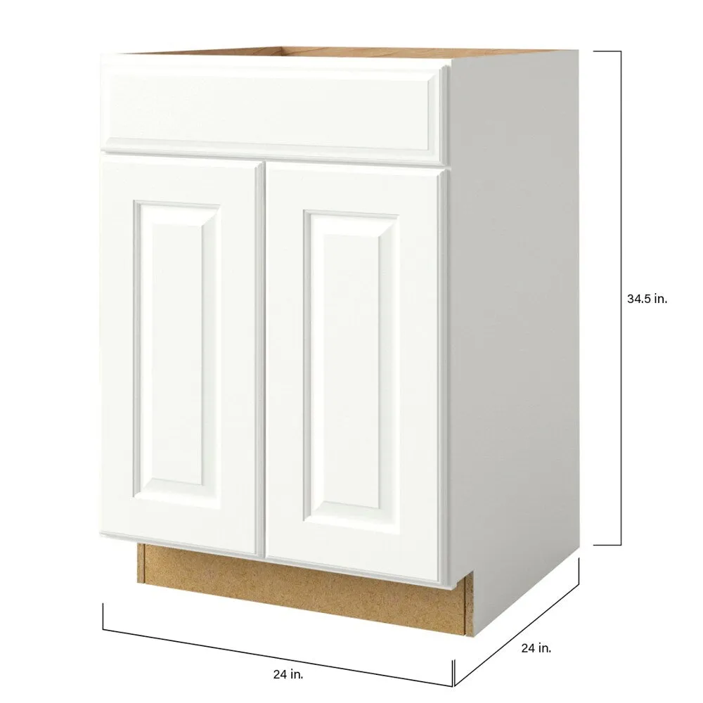 allen + roth Tilson 24-in W x 34.5-in H x 24-in D Linen 1-Drawer Base Fully Assembled Cabinet (Raised Panel Square Style), photo 9 of 14