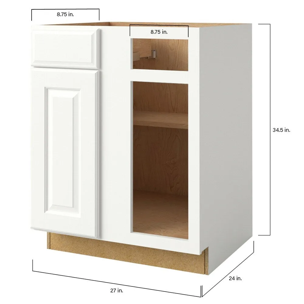 allen + roth Tilson 27-in W x 34.5-in H x 24-in D Linen Blind 1-Drawer Corner Base Fully Assembled Cabinet (Raised Panel Square Style), photo 9 of 14