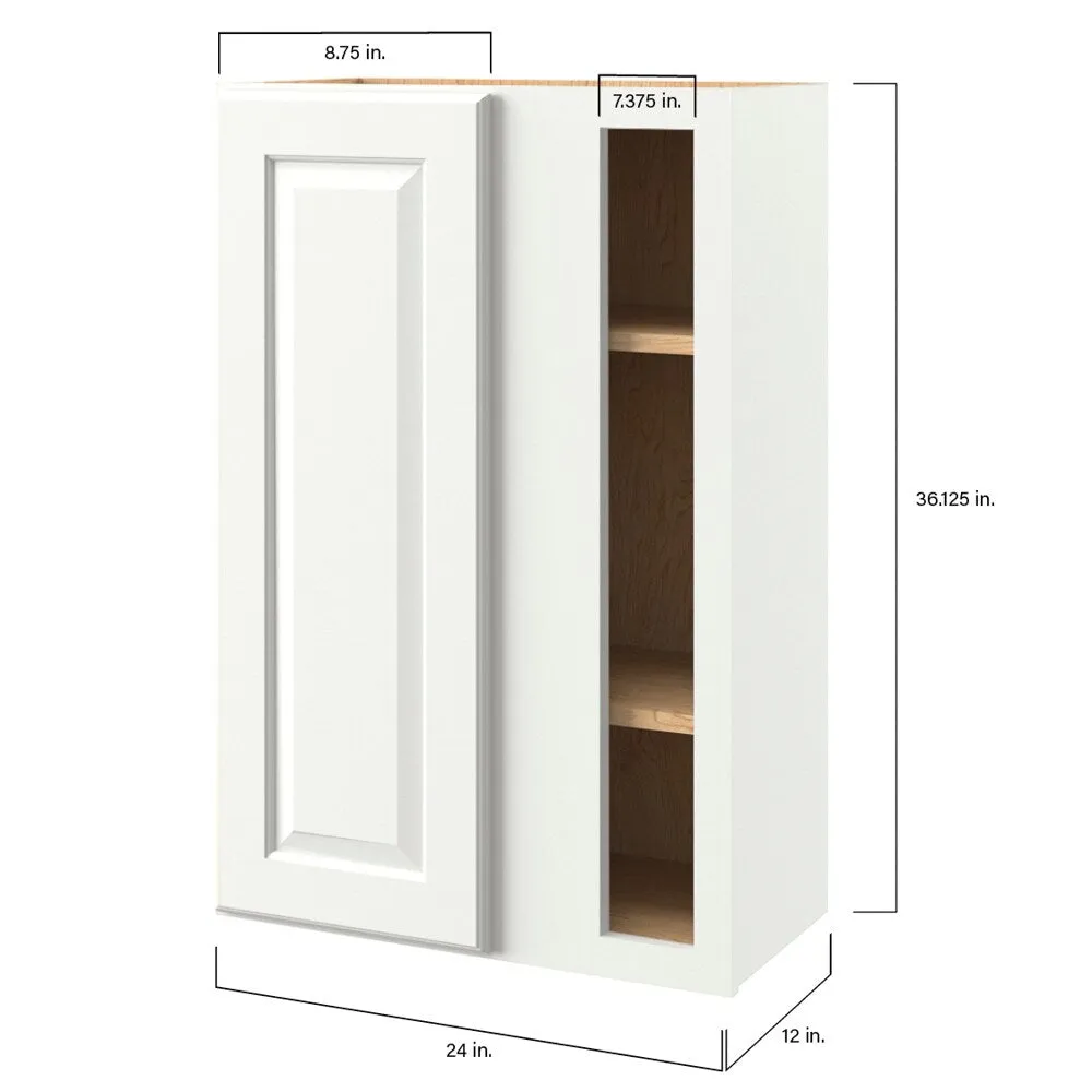 allen + roth Tilson 24-in W x 36.125-in H x 12-in D Linen Blind Corner Wall Fully Assembled Cabinet (Raised Panel Square Style), photo 9 of 14