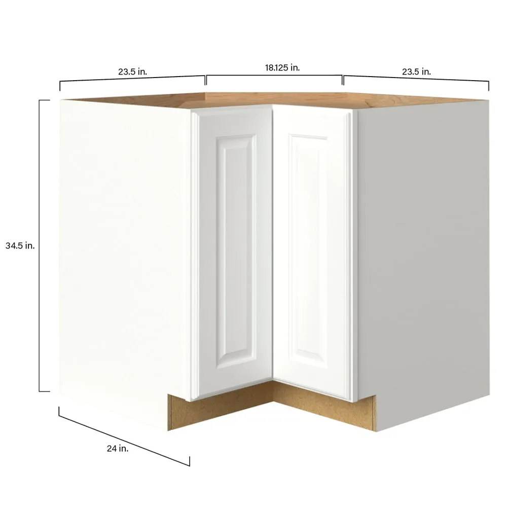 allen + roth Tilson 36-in W x 34.5-in H x 24-in D Linen Lazy Susan Corner Base Fully Assembled Cabinet (Raised Panel Style), photo 9 of 15