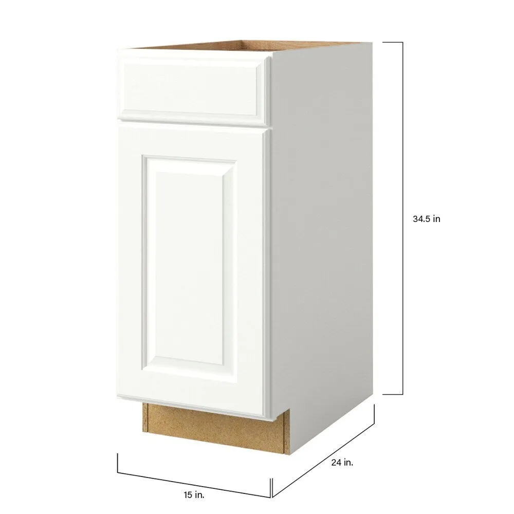 allen + roth Tilson 15-in W x 34.5-in H x 24-in D Linen 1-Drawer Pull-out Wastebasket Base Fully Assembled Cabinet (Raised Panel Style), photo 9 of 15