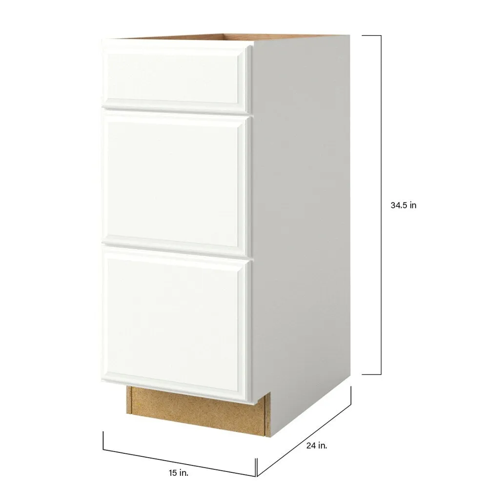allen + roth Tilson 15-in W x 34.5-in H x 24-in D Linen 3-Drawer Base Fully Assembled Cabinet (Raised Panel Style), photo 9 of 14
