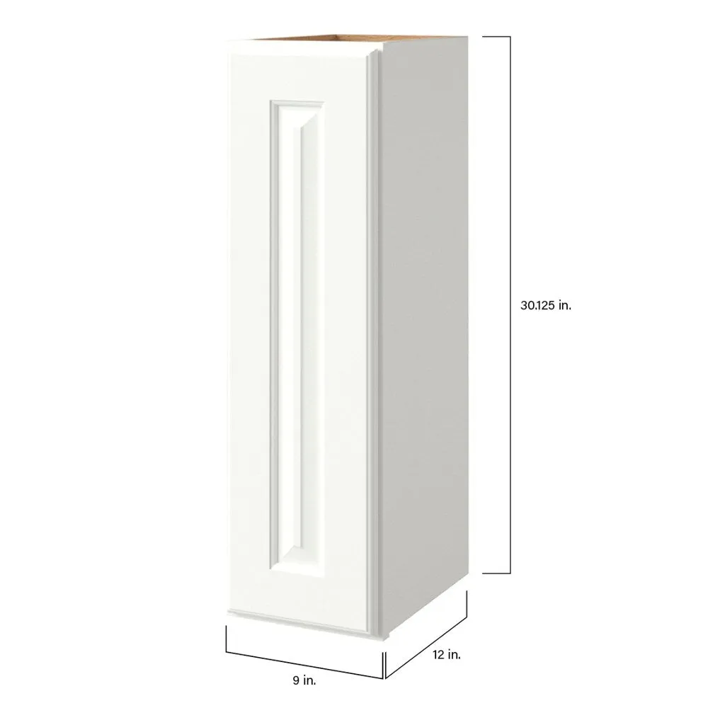 allen + roth Tilson 9-in W x 30.125-in H x 12-in D Linen Wall Fully Assembled Cabinet (Raised Panel Square Door Style), photo 9 of 14