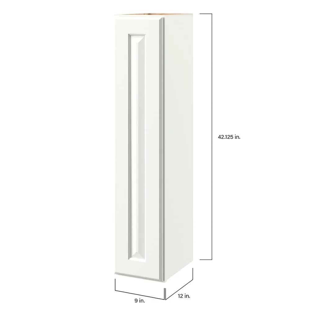 allen + roth Tilson 9-in W x 42.125-in H x 12-in D Linen Wall Fully Assembled Cabinet (Raised Panel Square Door Style), photo 9 of 14